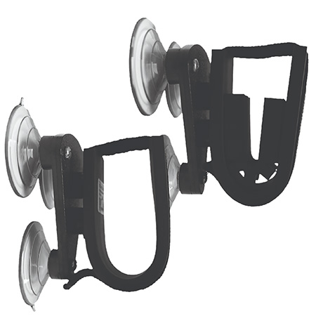 [786602100101] Rugged Gear 10010 Suction Cup Gun Holder Black Metal