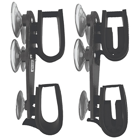 [786602100200] Rugged Gear 10020 Suction Cup Gun Rack Black Metal Universal