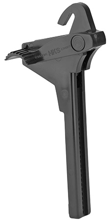 [088652004515] HKS 451 Single Stack Mag Loader Adjustable Style made of Plastic with Black Finish for Multi-Caliber Pistols