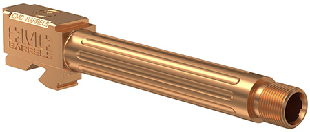 [859464006468] CMC Triggers 75523 Match Precision  Compatible w/Glock 19 Gen3-4 9mm Luger 4.01" Bronze DLC Stainless Steel Fluted/Match Grade/Threaded Barrel