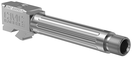 [859464006482] CMC Triggers 75525 Match Precision  9mm Luger 4.01" Fluted/Match Grade/Threaded Bead Blasted Stainless Steel, Compatible w/ Glock 19 Gen3-4