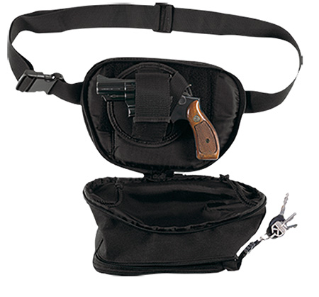 [672352248500] Bulldog BD850 Fanny Pack Small Handgun Holster Black Water-Resistant Nylon, Fits Up To 50" Waist, Ambidextrous