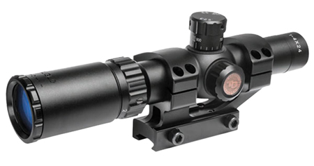 [788130023051] Truglo TG8514BT Tru-Brite 30 1-4x 24mm Obj Wide FOV 30mm Tube Black Finish Duplex Mil-Dot