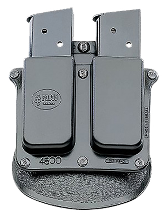 [676315000563] Fobus 4500NDP Double Mag Pouch  Black Polymer Paddle Compatible w/ Single Stack Compatible w/ 1911