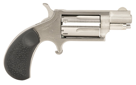 [744253001840] North American Arms 22MSGRCHSS Mini-Revolver Carry Combo 22 WMR 5 Shot 1.13" Barrel, Stainless Steel Barrel/Cylinder/Frame, Black Rubber Grip, Includes Exclusive Holster Package