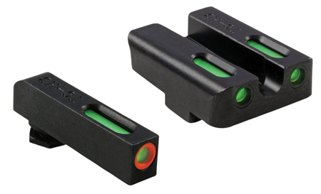 [788130022511] TruGlo TG13GL1PC TFX Pro  Black | Green Tritium  &  Fiber Optic Orange Outline Front Sight Green Tritium  &  Fiber Optic Rear Sight