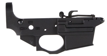 [815648021993] Spikes Tactical STLS920 Spider Stripped Lower Receiver 9mm Luger 7075-T6 Aluminum Black Anodized for AR-15, Compatible w/Glock Mags