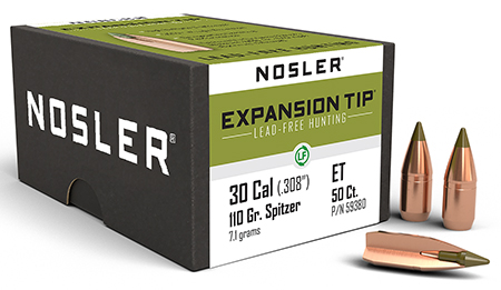 [054041593809] Nosler 59380 E-Tip  30Cal 110gr Spitzer 50/Box
