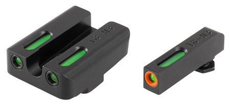 [788130022528] TruGlo TG13GL2PC TFX Pro  Black | Green Tritium  &  Fiber Optic Orange Outline Front Sight Green Tritium  &  Fiber Optic Rear Sight