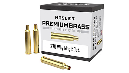 [054041101479] Nosler 10147 Premium Brass Unprimed Cases 270WthbyMag Rifle Brass 50/Box