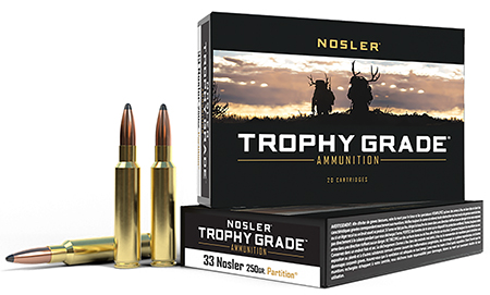 [054041601344] Nosler 60134 Trophy Grade  33Nosler 250gr Nosler Spitzer Partition 20 Per Box/10 Case
