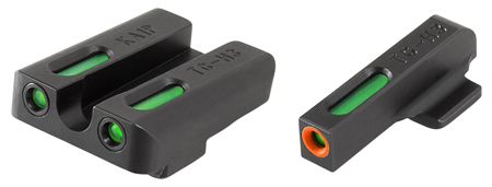 [788130022757] TruGlo TG13KA1PC TFX Pro  Black | Green Tritium  &  Fiber Optic Orange Outline Front Sight Green Tritium  &  Fiber Optic Rear Sight