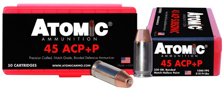 [858767004331] Atomic Ammunition 00433 Pistol Precision Craft 45ACP +P 230gr Bonded Match Hollow Point 50 Per Box/10 Case