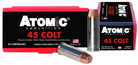 [858767004447] Atomic Ammunition 00444 Pistol Precision Craft 45Colt 250gr Bonded Match Hollow Point 50 Per Box/10 Case
