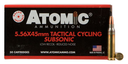 [858767004089] Atomic Ammunition 00408 Rifle Subsonic 5.56x45mmNATO 112gr Soft Point Round Nose 50 Per Box/10 Case