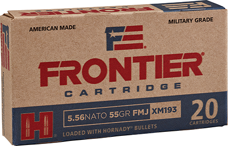 [090255711394] Frontier Cartridge FR200 Military Grade Centerfire Rifle 5.56x45mmNATO 55gr Full Metal Jacket 20 Per Box/25 Case