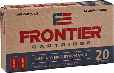 [090255711608] Frontier Cartridge FR310 Military Grade Centerfire Rifle 5.56x45mmNATO 68gr Hollow Point Boat Tail Match 20 Per Box/25 Case