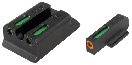 [788130022818] TruGlo TG13RS1PC TFX Pro  Black | Green Tritium  &  Fiber Optic Orange Outline Front Sight Green Tritium  &  Fiber Optic Rear Sight