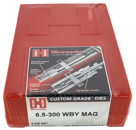[090255562835] Hornady 546283 Custom Grade Series IV 2 Die Set for 6.5 300 Wthby Mag Includes Sizing Seater
