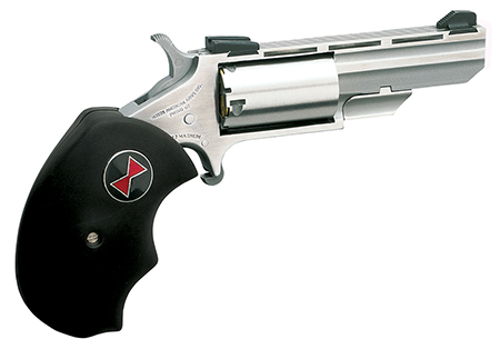 [744253000393] North American Arms BWL Black Widow  22 LR 5 Shot 2" Barrel, Overall Stainless Steel Finish, Finger Grooved Black Rubber Grip, Fixed Sights
