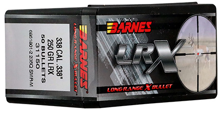 [716876233823] Barnes Bullets 31150 LRX Long Range 338Cal 250gr Boat Tail 50/Box