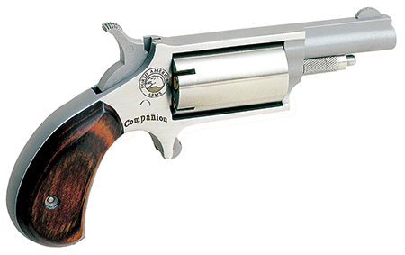 [744253000140] North American Arms 22MCB Companion  SAO 22 Mag #11 Percussion 1.63" 5 Shot Stainless Frame Stainless, Cylinder  &  Barrel Rosewood Birdshead Grip