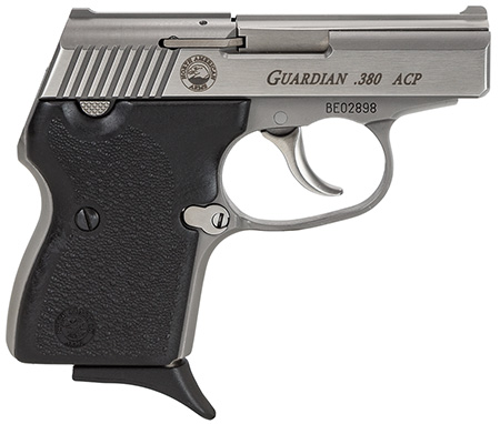 [744253000942] North American Arms 380GUARDIAN Guardian  380 ACP Caliber with 2.50" Barrel, 6+1 Capacity, Overall Stainless Steel Finish, Serrated Slide  &  Black Rubber Grip