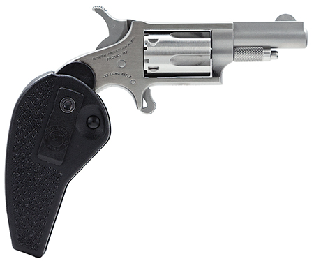 [744253000478] North American Arms 22LLRHG Mini-Revolver  22 LR 5 Shot 1.63" Barrel, Overall Stainless Steel Finish, Black Synthetic Holster Grip