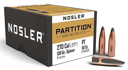 [054041163224] Nosler 16322 Partition  270Win 130gr Partition Spitzer 50/Box