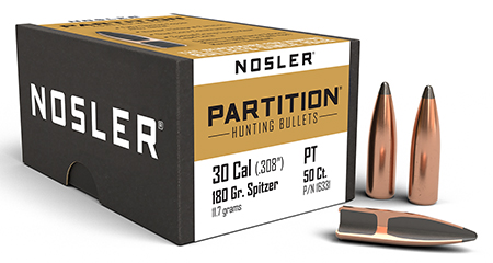 [054041163316] Nosler 16331 Partition  30Cal 180gr Spitzer 50/Box