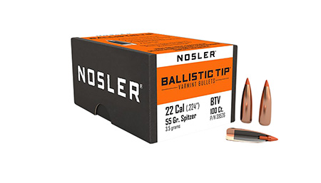 [054041395267] Nosler 39526 Ballistic Tip  22Cal 55gr Spitzer Point 100/Box