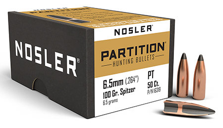 [054041163194] Nosler 16319 Partition  6.5 Creedmoor 100gr Partition Spitzer 50/Box