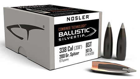 [054041512008] Nosler 51200 Ballistic Silvertip  338Cal 200gr Spitzer Point 50/Box
