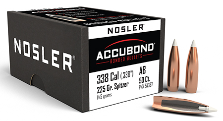 [054041543576] Nosler 54357 AccuBond  338Cal 225gr Spitzer Point 50/Box