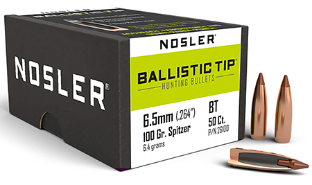 [054041261005] Nosler 26100 Ballistic Tip  6.5Creedmoor 100gr Spitzer 50/Box
