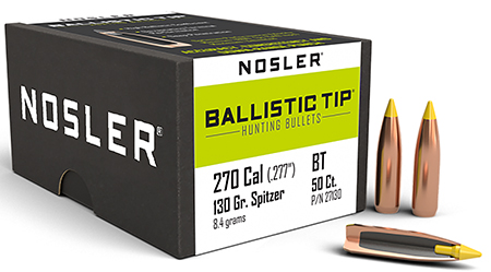 [054041271301] Nosler 27130 Ballistic Tip  270Caliber 130gr Spitzer 50/Box