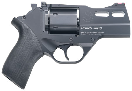 [8053800940023] Chiappa Firearms 340289 Rhino 30DS  Small Frame 357 Mag 6 Shot, 3" Black Anodized Steel Vent Rib Barrel, Blued Steel Cylinder, Black Anodized Aluminum Frame, Black Rubber Grip, Concealed Hammer