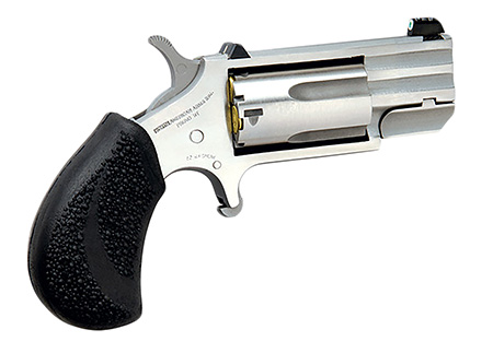 [744253001864] North American Arms PUGT Pug  22 WMR 5 Shot 1" Stainless Steel Barrel, Frame  &  Cylinder, Black Pebbled Rubber Grip, Exposed Hammer