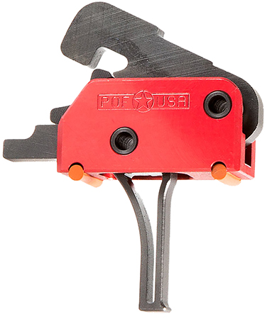 [847313008589] Patriot Ordnance Factory 00858 Drop-In  Single-Stage Flat Trigger with 3.50 lbs Draw Weight  &  Black/Red Finish for AR-Platform
