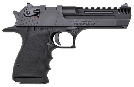 [761226087717] Magnum Research DE50L5IMB Desert Eagle L5 50 AE 5" with Muzzle Brake 7+1 Black Hardcoat Anodized Aluminum Frame Black Carbon Steel Slide Black Hogue Wraparound Rubber Grip