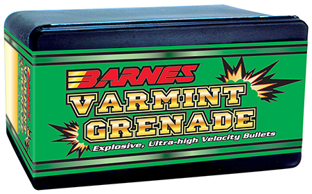 [716876224869] Barnes Bullets 30198 Varmint Grenade Ultra High Velocity 223Rem 50gr Flat Base Hollow Point 100/Box
