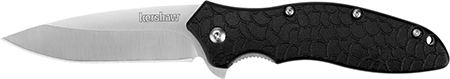 [087171183008] Kershaw 1830 OSO Sweet  3" Flipper Drop Point Plain Satin 8Cr13MoV SS Blade, Black GFN Handle, Includes Pocket Clip