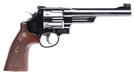 [022188133578] Smith  &  Wesson 150256 Model 25 Classic 45 Colt (LC) Blued Carbon Steel  6.50" Barrel, 6rd Cylinder  &  N-Frame, Checkered Square Butt Walnut Grip
