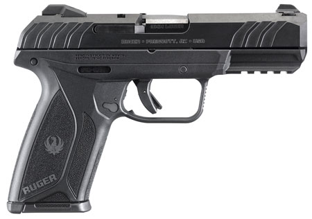[736676038107] Ruger 3810 Security-9  9mm Luger 15+1 4" Black Steel Barrel, Black Oxide Serrated Steel Slide, Black Polymer Frame w/Picatinny Rail, Black Polymer Grip