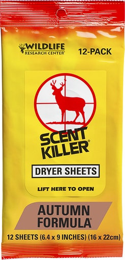 [024641005804] Wildlife Research 580 Scent Killer  Odor Eliminator Autumn Scent Dryer Sheet 12