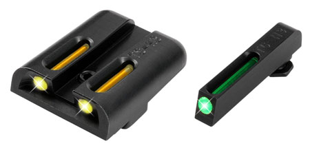 [788130020951] TruGlo TG131GT1Y TFO  Green/Tritium/Fiber Optic Front Sight-Yellow/Tritium/Fiber Optic Rear Sight Glock 17/17L/19