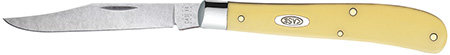 [021205000312] Case 031 S Trapper Slimline 3.25" Folding Clip Point Plain Tumble Polish Chrome Vanadium Steel Blade Yellow Synthetic Handle