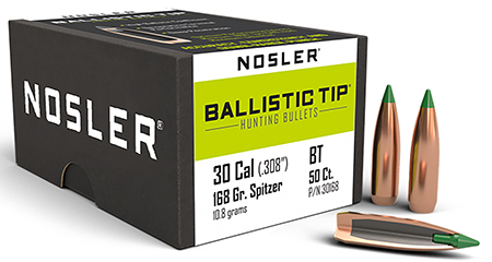 [054041301688] Nosler 30168 Ballistic Tip  30Caliber 168gr Spitzer 50/Box