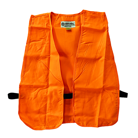 [021291020010] Hunters Specialties 02001 Safety Vest  Youth Orange Polyester