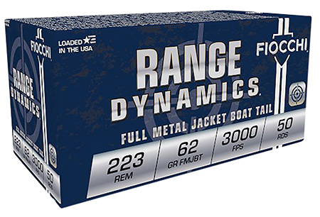 [762344706580] Fiocchi 223C Range Dynamics  223Rem 62gr Full Metal Jacket Boat Tail 50 Per Box/20 Case